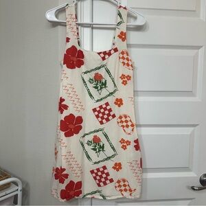 Floral Sleeveless Dress beige size s